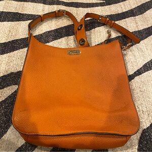 Bag, Orange Leather Shoulder w/Gold Hardware